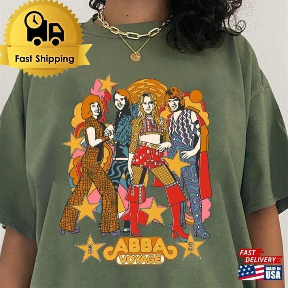 ABBA Voyage Tour Retro Disco Music Fan Unisex T-Shirt - Picture 1 of 4